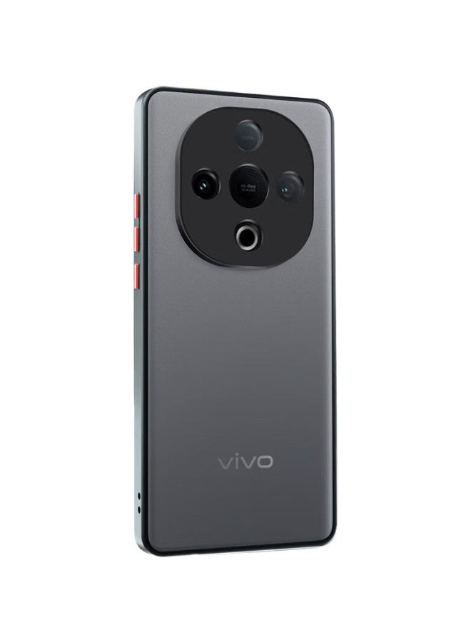 Freeson Freeson Matte Frosted 2-In-1 Anti-Drop Soft Hard Shell Case For Vivo Y300, Thin Anti-Drop Full Cover Lens Protection Case, Transparent Black - Image 3