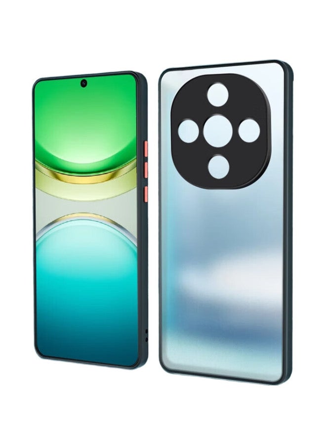 Freeson Freeson Matte Frosted 2-In-1 Anti-Drop Soft Hard Shell Case For Vivo Y300, Thin Anti-Drop Full Cover Lens Protection Case, Transparent Black - Image 1