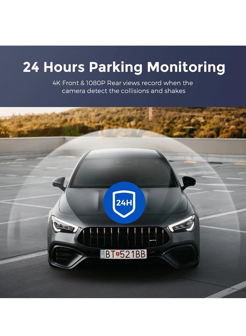 SYOSI 4K Dash Cam Car Camera Front Rear Dash Camera for Cars 2 Channels Dual Lens Ultra Wide Angle Dashcams with Night Vision WiFi Control Gravity Induction 24 Hours Parking Mode Loop Recording WDR - Image 5