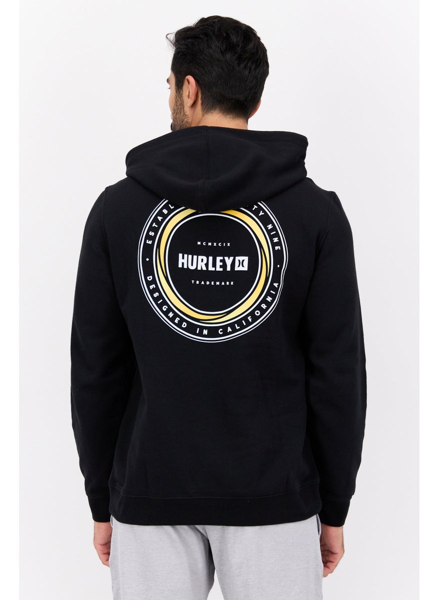 Hurley Men Sportswear Fit Long Sleeves Training Hoodie, Black  - Image 3