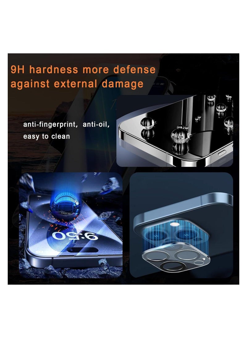 Raxoom 5 in1 Magnetic for iPhone 15 Pro Max Case Black with MagSafe - Military Grade Shockproof for iPhone 15 Pro Max Phone Case Cover, 2 Tempered Glass Screen Protector+2 Camera Lens Protector Accessory - Image 4