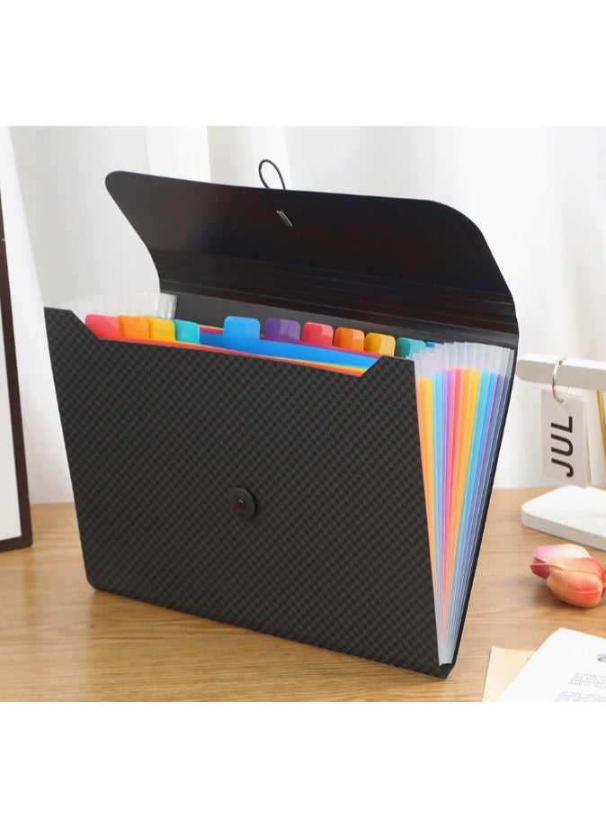 Accordian File Organizer Expanding File Folder, 13 Pockets, A4 Letter Size Paper Document Receipt Folder for Classroom, Home, Office - Image 1