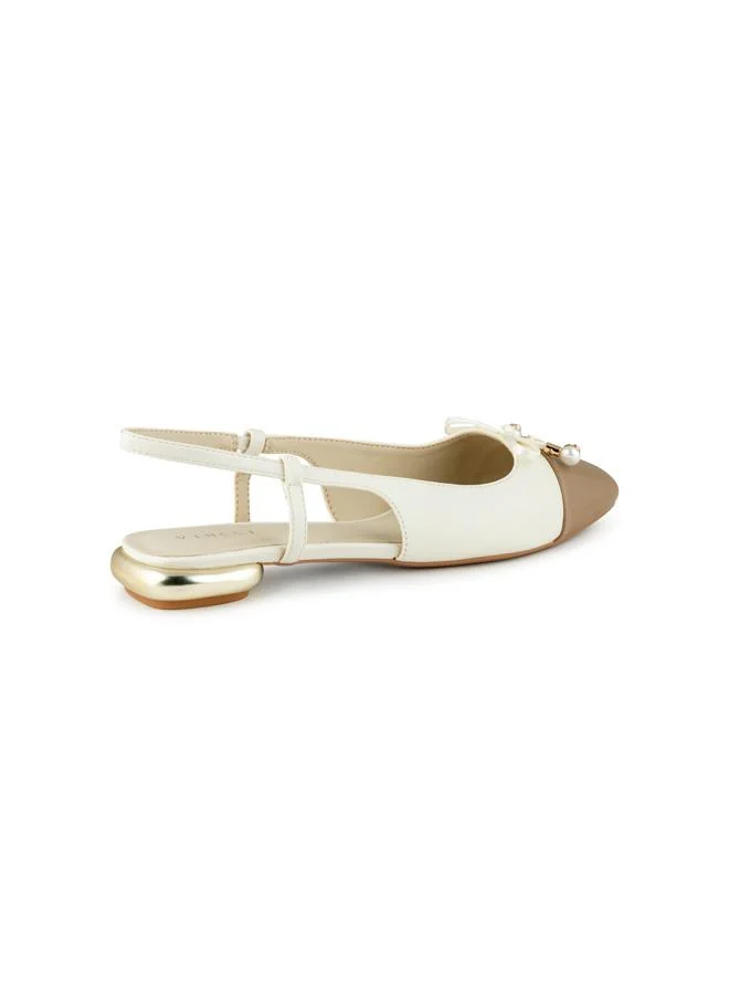 Vincci Beige Women Square-toe Low Heel Sandals for Women | Best Price UAE