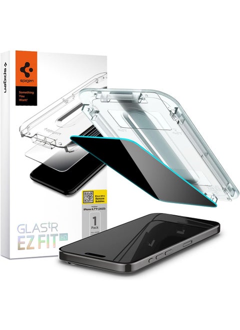 Glastr Ez Fit HD [Privacy] for iPhone 15 Pro MAX Privacy Tempered Glass Screen Protector with Auto Align Technology - 1 Pack