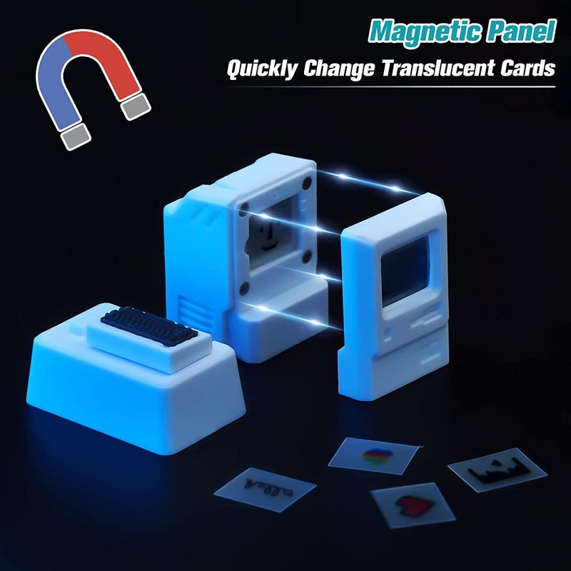 ELECDON Custom Keycaps for Esc Key and Tab Key, Magnetic Light Transmission Keycaps, Classic Retro Mechanical Backlit Keyboard Esc Tab Keycap for GK61 GK64 SK87 GH60 PC Gamer ect Most Keyboard (White) - Image 3