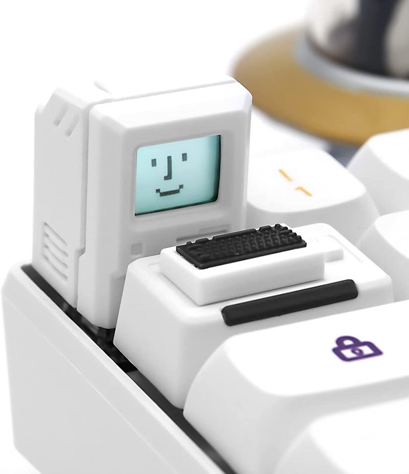 ELECDON Custom Keycaps for Esc Key and Tab Key, Magnetic Light Transmission Keycaps, Classic Retro Mechanical Backlit Keyboard Esc Tab Keycap for GK61 GK64 SK87 GH60 PC Gamer ect Most Keyboard (White) - Image 1