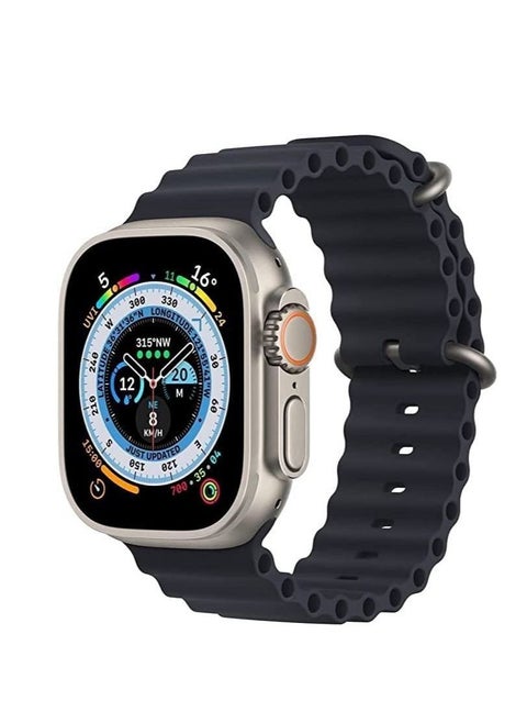 T800 Ultra Smart Watch | 1.99 infinite Display | 49mm 1.99" Screen | Heart Rate Monitor | Bluetooth Call | Motion Record | Android and iOS Compatible (black)