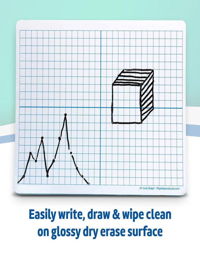 Flipside Products 9" x 12" Two-Sided XY Axis Dry Erase Learning Mat, Flexible, Education Learning, Graph, Economical - 24 Pack - Image 5
