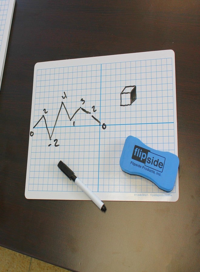 Flipside Products 9" x 12" Two-Sided XY Axis Dry Erase Learning Mat, Flexible, Education Learning, Graph, Economical - 24 Pack - Image 2
