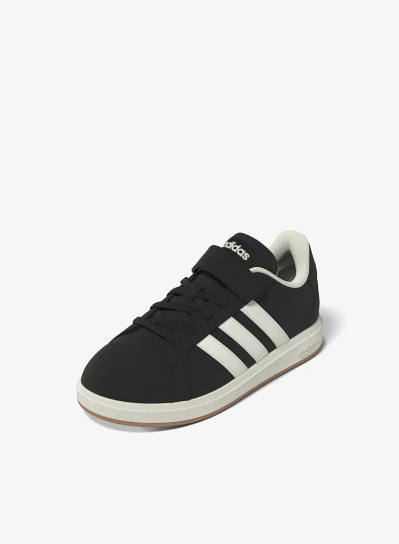 اديداس أحذية رياضية سوداء للأطفال جراند كورت  إل سي يو