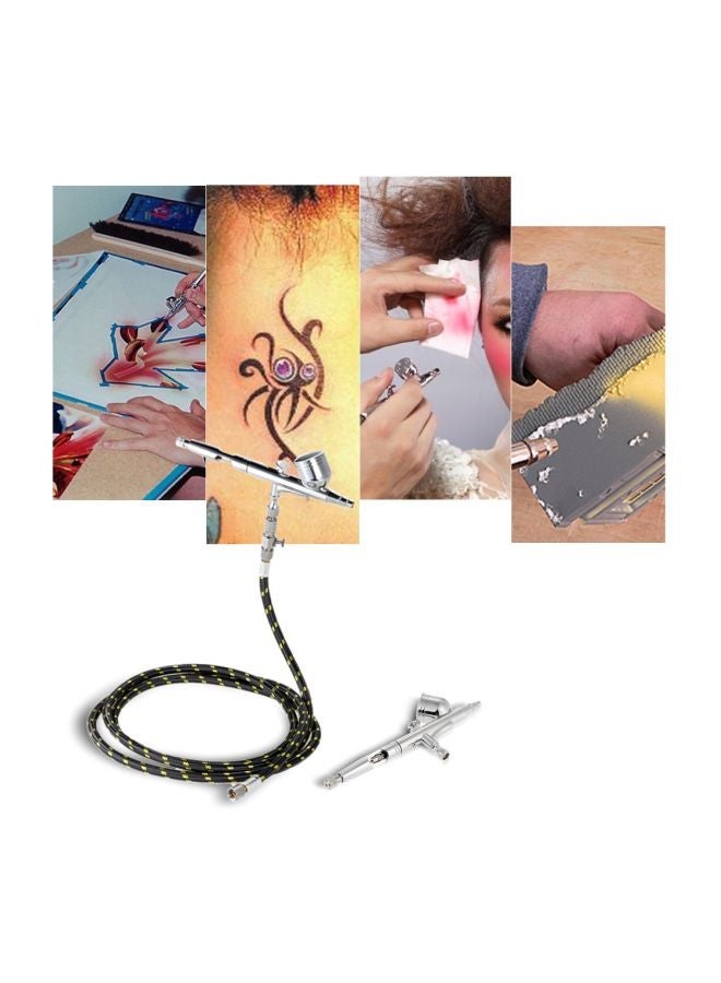 NIBEMINENT Double Action Airbrush Set Black/Silver 24.5x7x17cm - Image 4