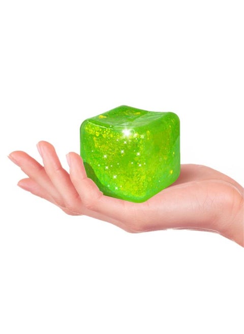 Slow Rise Glitter Squishy Cube - Stress Cube for Adults, Nice Square Cube Fidget Ice Cube Squishy ADHD Fidget Toys for Autism/ADD(Green)