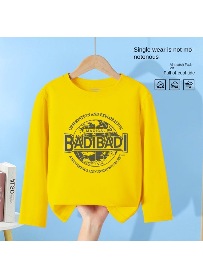 Badibadi Children's Long Sleeve T-shirt, 2025 Autumn Boys Cotton Top, Middle & Older Kids Soft Base Layer, Breathable Autumn Fashion Trend - Image 2