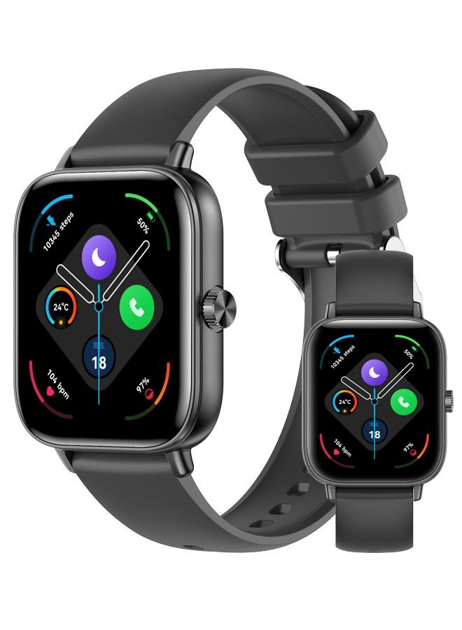 Smart Watch for Men and Women with Black Case, 1.83" Fitness Tracker, Heart Rate Monitor/Sleep Tracker/Pedometer, 100+ Sport Modes, Compatible with Android & iOS - Image 1