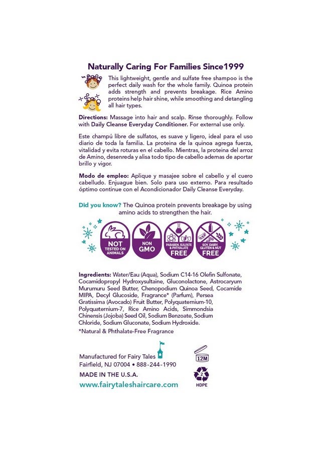 Fairy Tales Airy Tales Daily Cleanse Everyday Kids Shampoo Gentle Natural Defining Shampoo Tangle Free Moisturizing And Hydrating Formula Paraben Free 12 Oz - Image 3