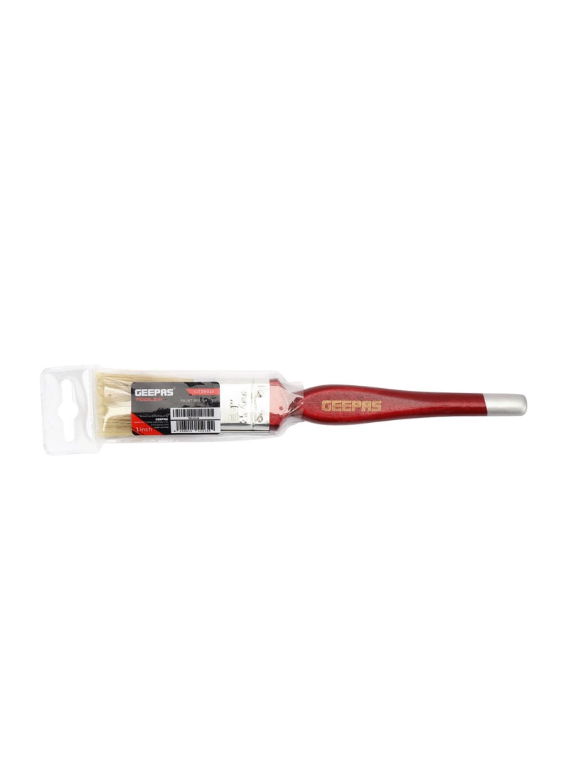 GEEPAS - Geepas 1" Paint Brush GT59310, 30% Bristles and 70% Silk, Ideal For a Variety of Surfaces and Paints, Suitable for Home and Business Use, Red - Image 1