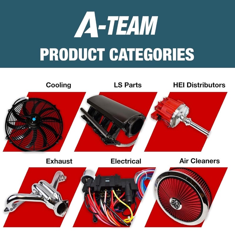 A-Team Performance 16" Electric Radiator Cooling Fan Kit - Reversible Push-Pull & 3000 CFM - 10 S-Curved Blades & Thermostat Control - Fan Mounting Kit & Universal Fit - 12V, 3-Pin Connector - Image 5