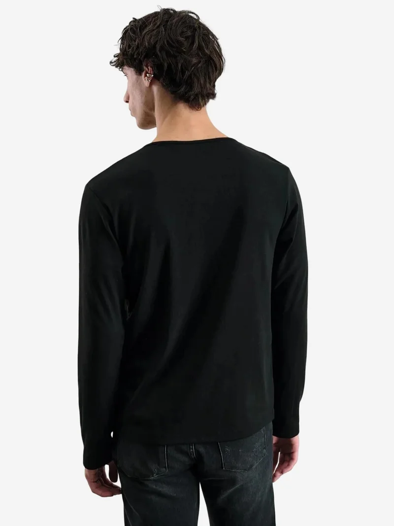 Giesto Black GIESTO Long Sleeve T-Shirt with Thumb Holes for Men | Best Price UAE