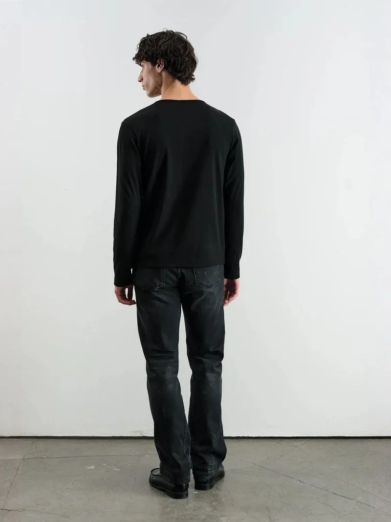 Giesto Black GIESTO Long Sleeve T-Shirt with Thumb Holes for Men | Best Price UAE