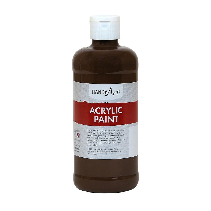 Handy Art Student Acrylic Paint 16 ounce, Burnt Umber - Image 2