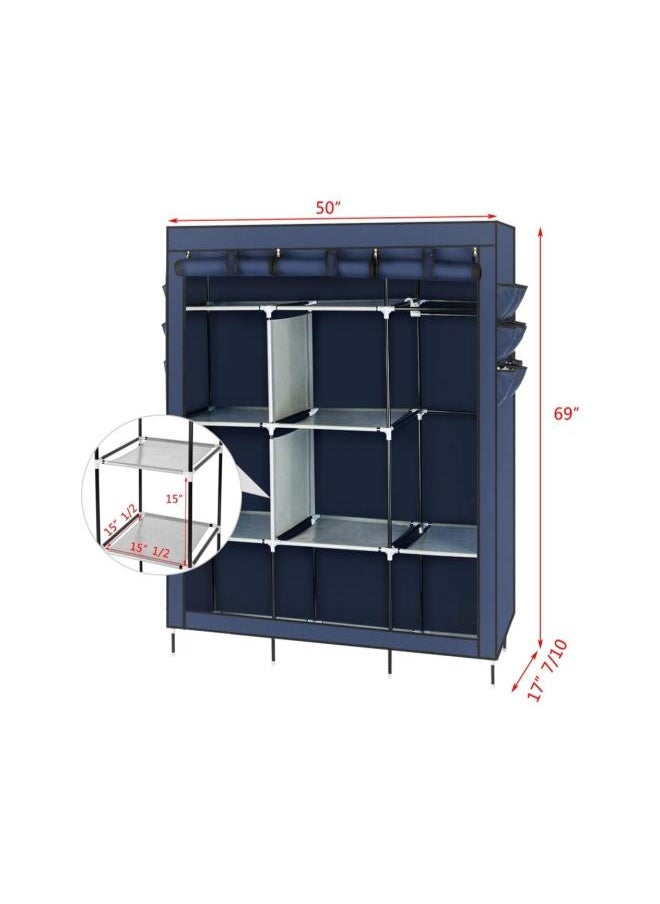 Generic - 69inch Portable Closet Organizer Wardrobe,Clothes Closet Shelves with Non-Woven Fabric Waterproof Sturdy Storage Organizer Bedroom Hanging Closet Wardrobe Closet,Quick and Easy to Assemble - Image 1