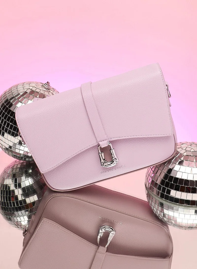 صوص هاوت حقيبة بحزام بإبزيم معلق - وردي نيود