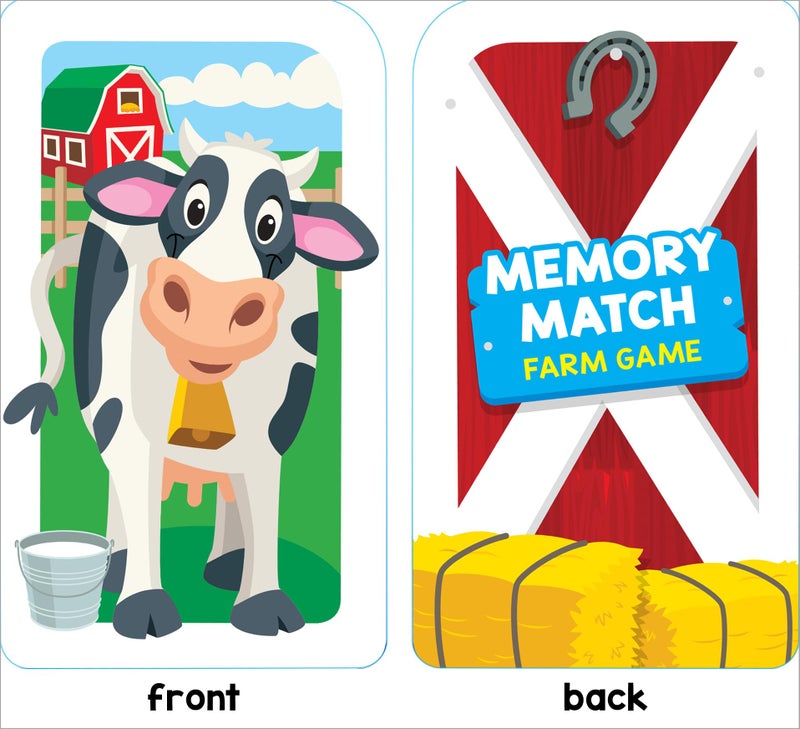 School Zone Memory Match Farm Card Game: 56 Game Cards, Preschool, Kindergarten, Animals, Early Reading, Counting, Matching, Vocabulary, Ages 3+ - Image 5
