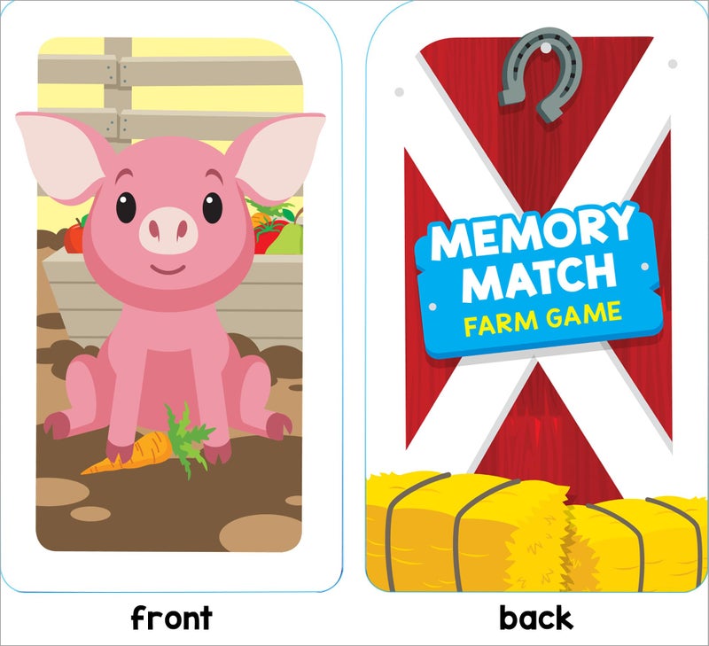 School Zone Memory Match Farm Card Game: 56 Game Cards, Preschool, Kindergarten, Animals, Early Reading, Counting, Matching, Vocabulary, Ages 3+ - Image 4