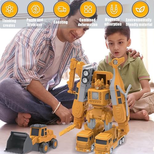 Sprstar Magnetic Transform Engineering Car Assembled ToysToy Construction Vehicles with Storage BoxMagnetic Blocks for Kids Age 35 48 Outdoor Toddler Activities ToysEngineering Series35 Pcs - Image 5