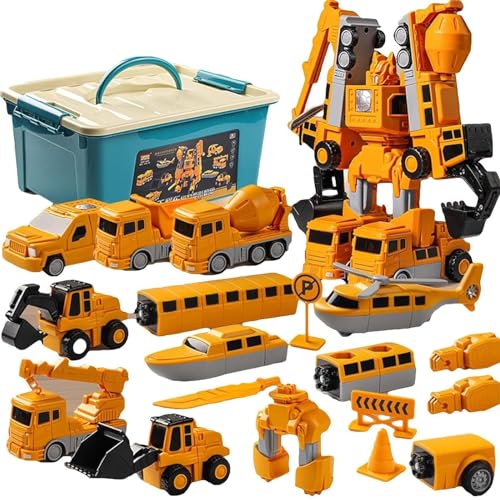 Sprstar Magnetic Transform Engineering Car Assembled ToysToy Construction Vehicles with Storage BoxMagnetic Blocks for Kids Age 35 48 Outdoor Toddler Activities ToysEngineering Series35 Pcs - Image 1