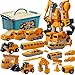 Sprstar Magnetic Transform Engineering Car Assembled ToysToy Construction Vehicles with Storage BoxMagnetic Blocks for Kids Age 35 48 Outdoor Toddler Activities ToysEngineering Series35 Pcs - Image 3
