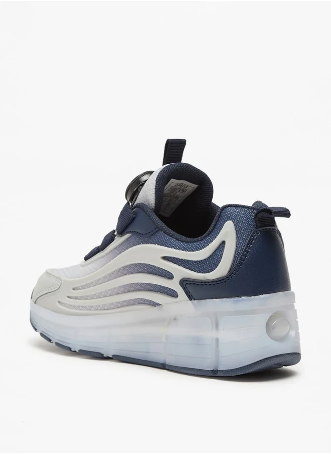 DUCHINI Boys Mister Slip-On Lightup Sneakers with Wheels