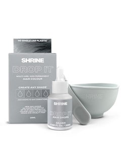 Hrine Drop It Temporary Hair Color Mix Dye With Conditioner Create Unique Shades Semipermanent Bright Colors Blend Easily Multiuse Vegan & Crueltyfree 200 Drops Per Bottle (Silver)
