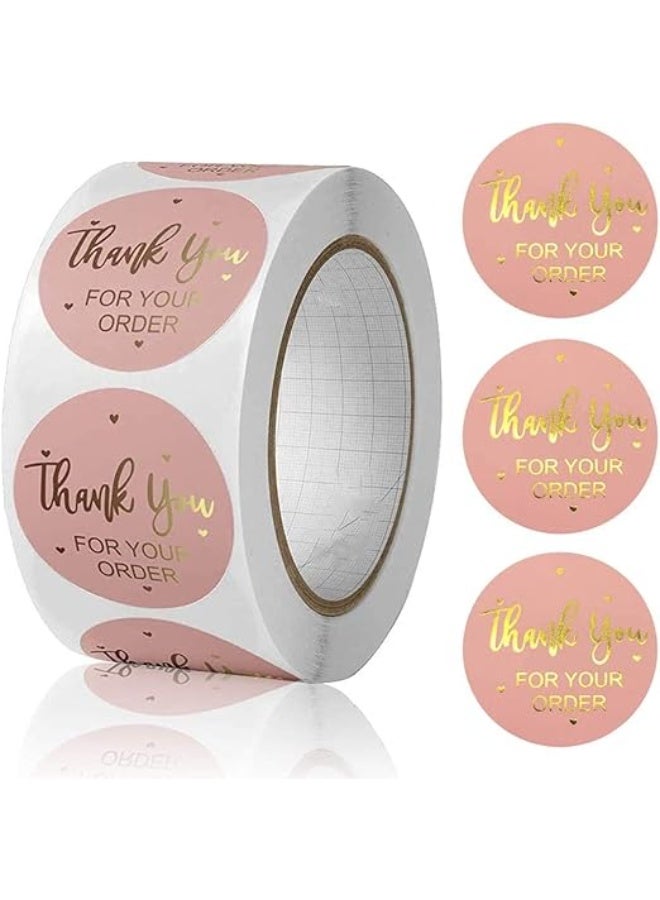 Thank You Stickers Label (1in, Gold, 500/Roll) - Image 1