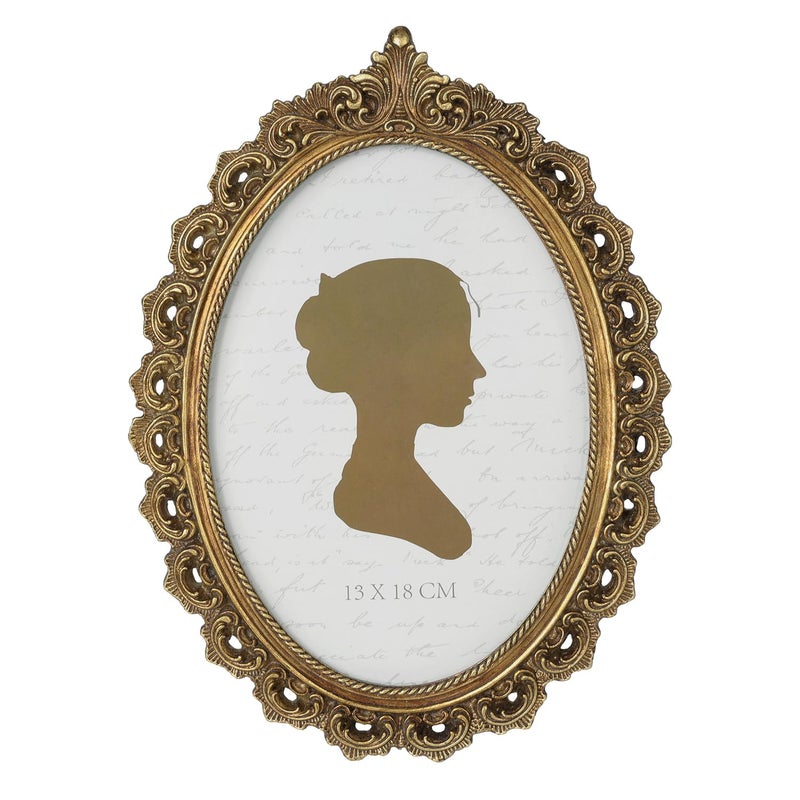 Sunlit Vintage Picture Frame 5x7 Inch  Oval Antique Photo Frames with Glass Front  Luxury Photo Display  Tabletop Wall Hanging  Gift Ideas  Bronze - Image 1