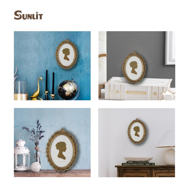 Sunlit Vintage Picture Frame 5x7 Inch  Oval Antique Photo Frames with Glass Front  Luxury Photo Display  Tabletop Wall Hanging  Gift Ideas  Bronze - Image 4
