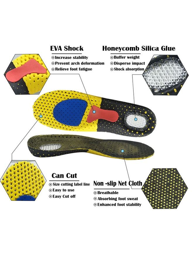 ZCM-HAPPY 2 Pairs of Orthopedic Arch Support Insole Multi-Functional Shock Absorption Sweat Absorption Breathable Suitable for Leisure Sports - Image 2