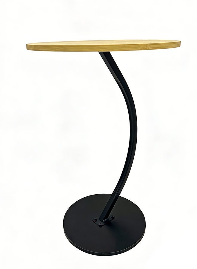 Migue home Round Coffee Table for Living Room, Side Table, Easy Assembly,  60cm H x 40cm W, Lightwood Color - Image 2