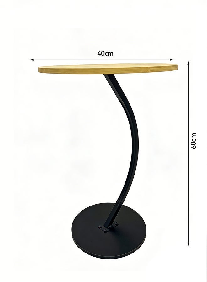 Migue home Round Coffee Table for Living Room, Side Table, Easy Assembly,  60cm H x 40cm W, Lightwood Color - Image 3