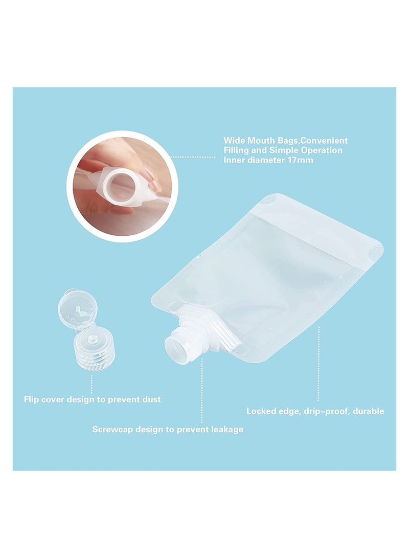 Excefore 15Pack Travel Pouches for Toiletries, TSA Approved Travel Size Portable Containers, Stand Up Pouch, Leakproof Squeezable Bags Refillable Travel Accessories for Shampoo Conditioner Lotion Soap Liquids - Image 2