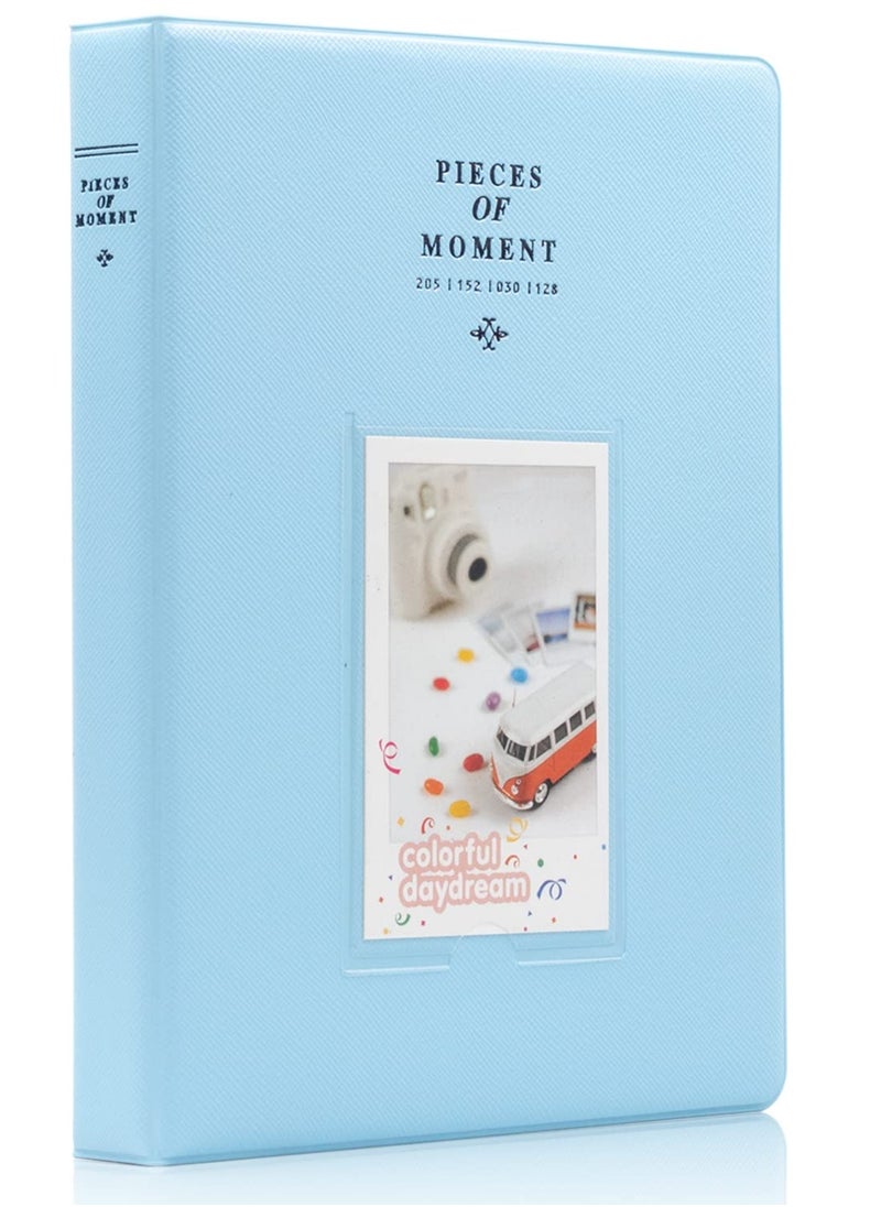 O Ozone - 128 Pockets Mini Photo Album For Fujifilm Instax Mini 9 8 7 7S 50 70 90 / Instax SP-1/ Polaroid Instant Camera And Name Card -Light Blue - Image 1