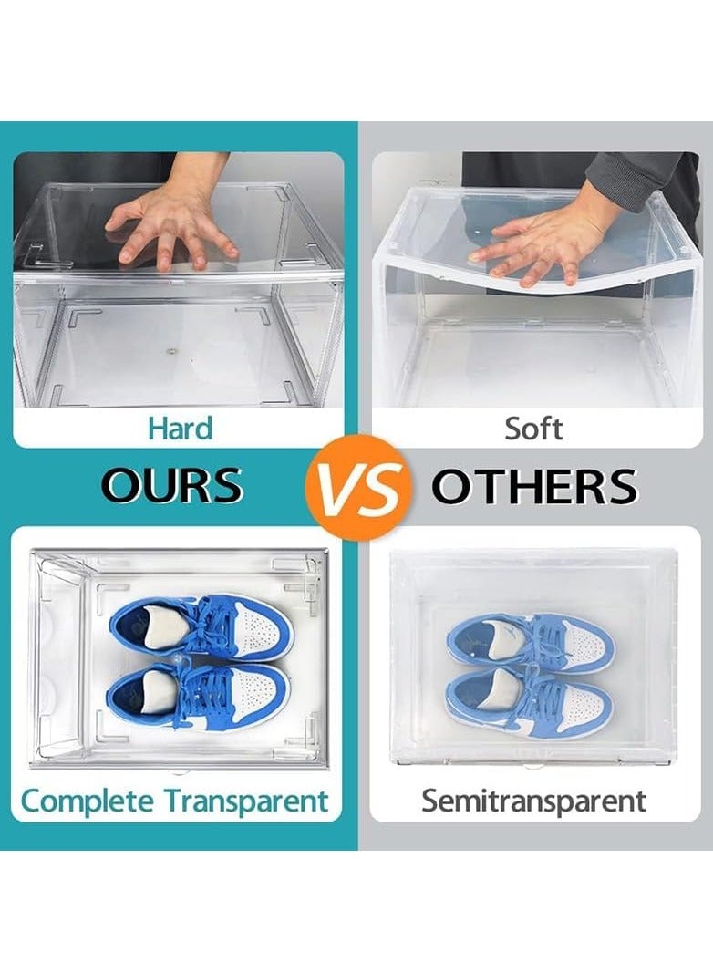 1pcs Large Shoe Boxes Simple Shoe Cabinet Clear Shoe Storage Organizer with Magnetic Front Door Stackable Storage Bins for Sneaker Display Shoe Organizers for Women Men - Image 2