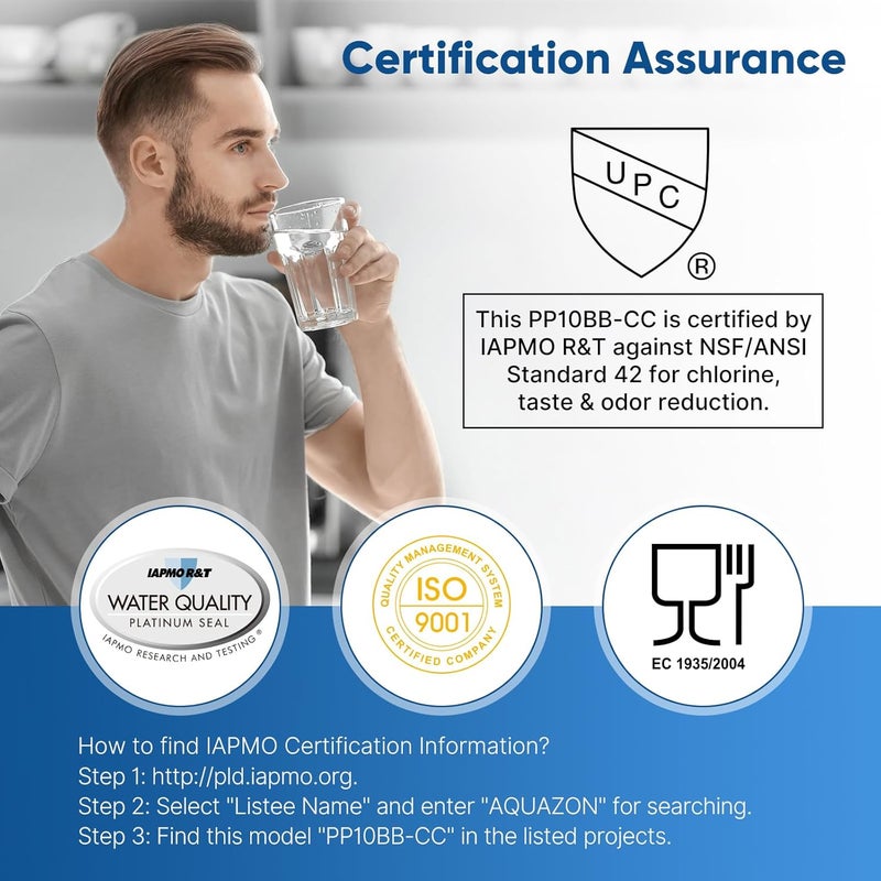 Pure Plus 5 Micron 10" x 4.5" Whole House Sediment and Carbon Water Filter Replacement Cartridge for GE FXHTC, GXWH40L, GXWH35F, GNWH38S, Culligan RFC-BBSA, WRC25HD, PP10BB-CC, Pentek RFC-BB, 2Pack - Image 2