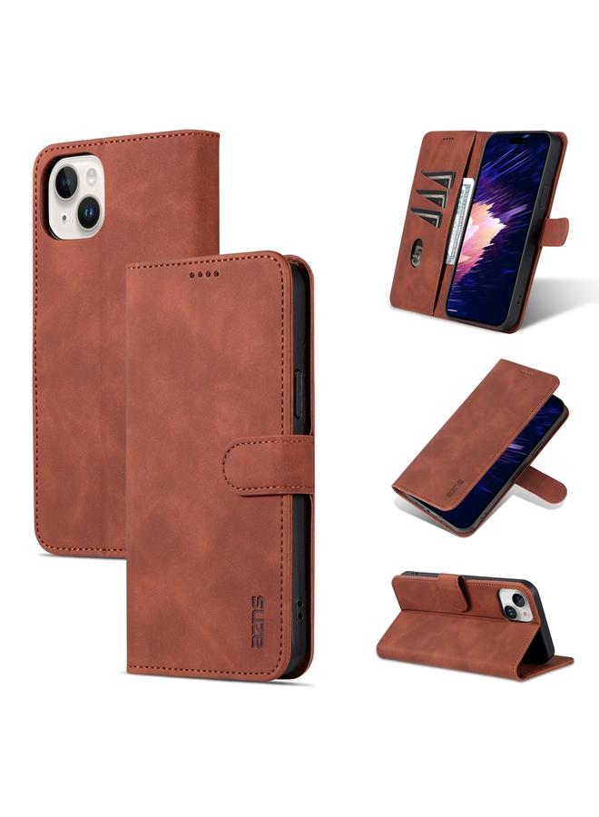 The Bros Case For iPhone 15 Plus Skin Feel Calf Texture Flip Leather Phone Case