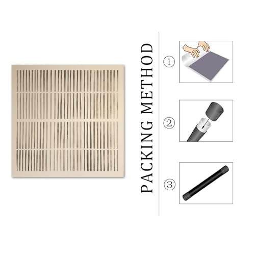 Ecyanlv Neutral Abstract Canvas Wall Art Modern Abstract Posters and Prints Brown Beige and Black Wall Art Wabi Sabi Painting Neutral Geometric Artwork Beige Minimalist Picture for Bedroom 16x16inch Frameless - Image 5