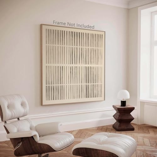 Ecyanlv Neutral Abstract Canvas Wall Art Modern Abstract Posters and Prints Brown Beige and Black Wall Art Wabi Sabi Painting Neutral Geometric Artwork Beige Minimalist Picture for Bedroom 16x16inch Frameless - Image 4