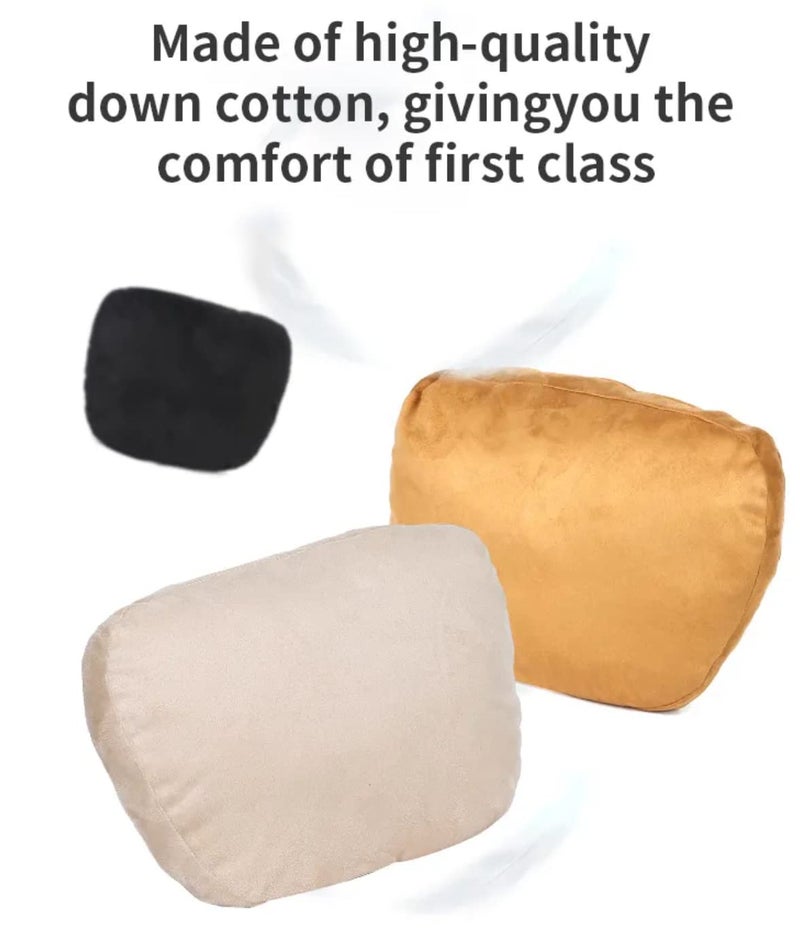 24x7 eMall 2pc Universal Car Soft Pillow Compatible with Mercedes Benz Maybach and All Other Cars Premium Suede Material Luxurious Headrest Ultra S Class Type Cushion Pack of 2 (Beige) - Image 4
