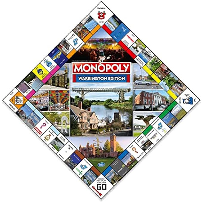 Winning Moves Warrington Monopoly Board Game Advance to Warrington Central Station Golden Gates and Warrington Transporter Bridge 26 players makes a great gift for ages 8 plus - Image 3