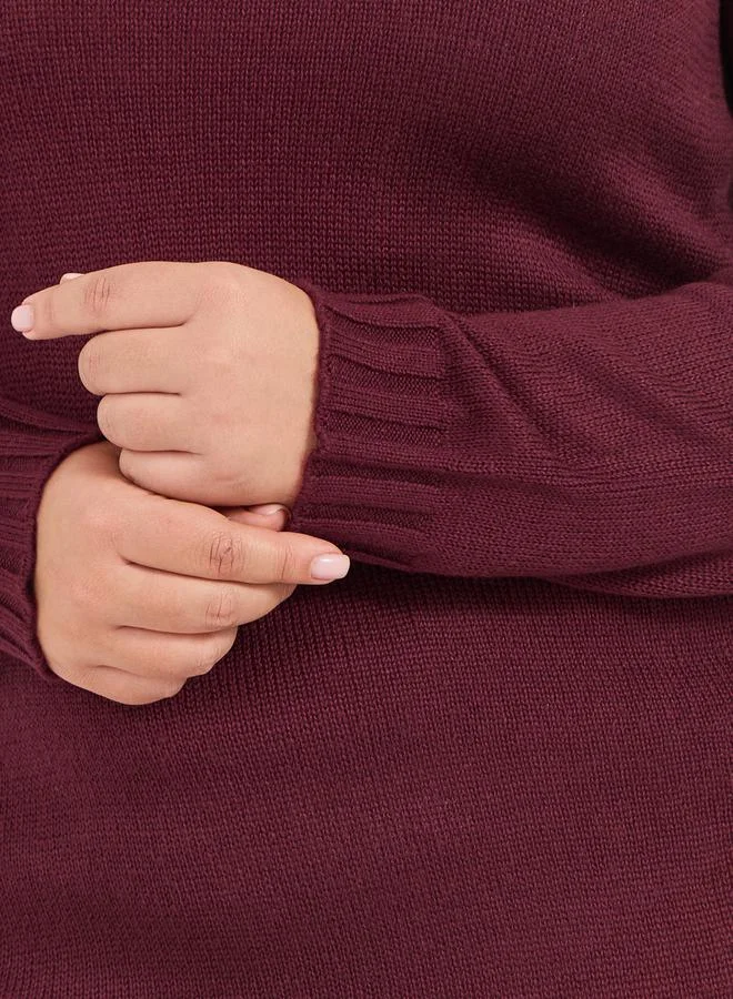 ستايلي فستان طويل سادة بمقاس كبير وأكمام طويلة