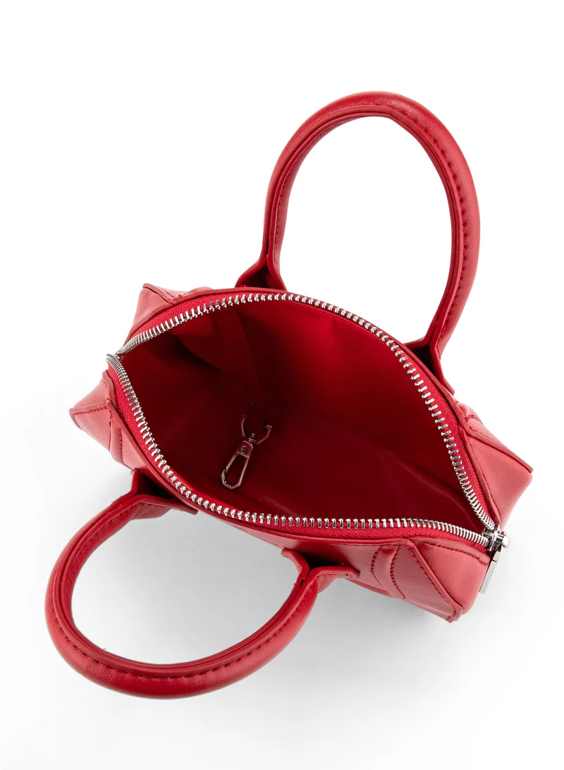 Veganologie Mini Gemma Handbag in Red Made From 1.3 Bamboo Stems